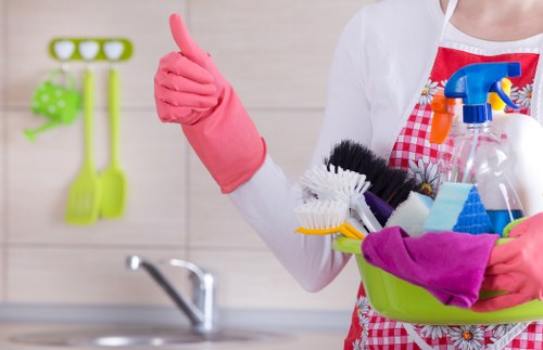 Cleaning a corner sofa in a South West London property