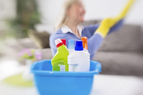 Local cleaning team maintaining a meeting room in SW15