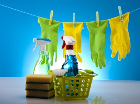 Cleaner maintaining a modern flat in SW15
